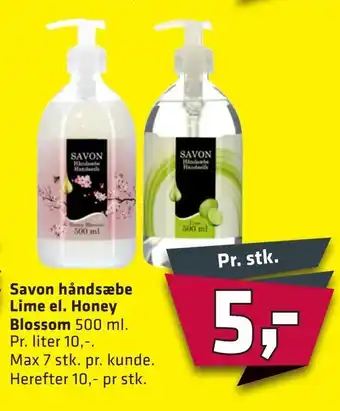 Savon håndsæbe Lime el. Honey Blossom