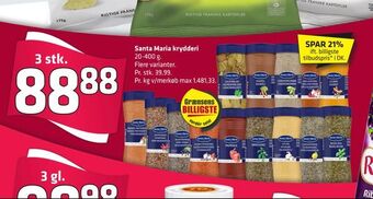 Fleggaard Santa Maria krydderi tilbud