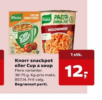 Dagli'Brugsen Knorr snackpot eller Cup a soup tilbud