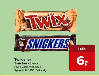 Twix eller Snickers bars