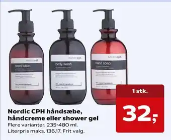 Kvickly Nordic CPH håndsæbe, håndcreme eller shower gel tilbud