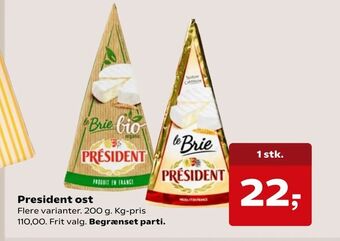 Kvickly President ost tilbud