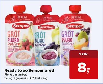 Kvickly Ready to go Semper grød tilbud