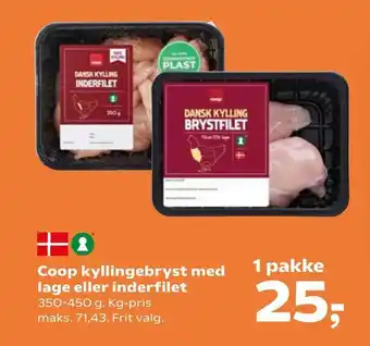 Kvickly Coop kyllingebryst med lage eller inderfilet tilbud