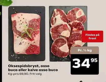 SuperBrugsen Oksespidsbryst, osso buco eller kalve osso buco tilbud