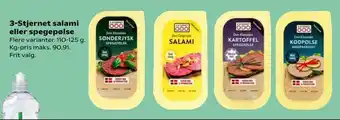 SuperBrugsen 3-Stjernet salami eller spegepølse tilbud