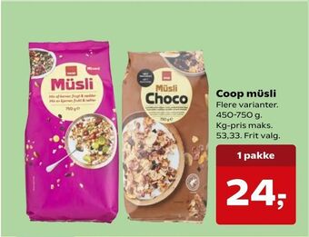 SuperBrugsen Coop müsli tilbud