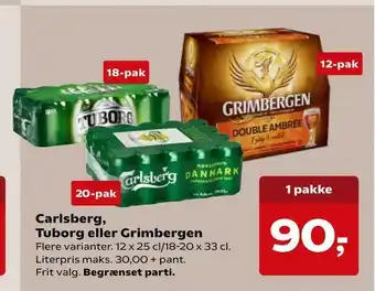 SuperBrugsen Carlsberg, Tuborg eller Grimbergen tilbud