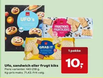 SuperBrugsen Ufo, sandwich eller frugt kiks tilbud