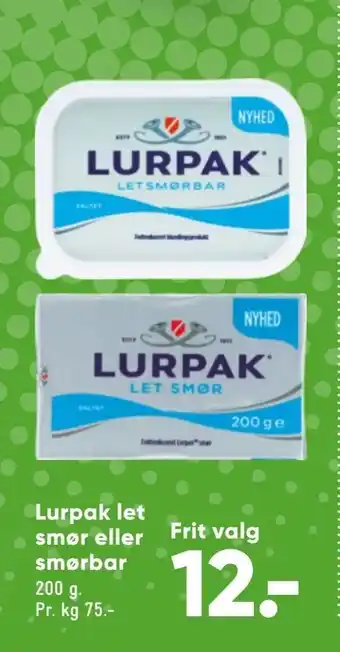 Bilka Lurpak let smør eller smørbar tilbud