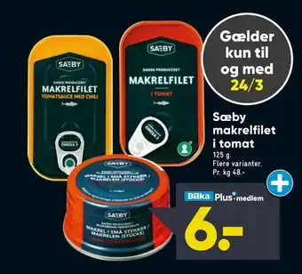 Bilka Sæby makrelfilet i tomat tilbud