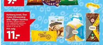 Bilka Kohberg brød, Dan Cake Citronmåne eller Pågen Vanillas tilbud