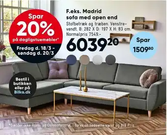 Bilka Madrid sofa med open end tilbud