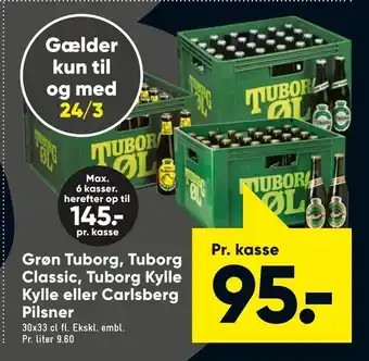Bilka Grøn Tuborg, Tuborg Classic, Tuborg Kylle Kylle eller Carlsberg Pilsner tilbud