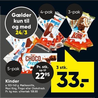 Bilka Kinder tilbud