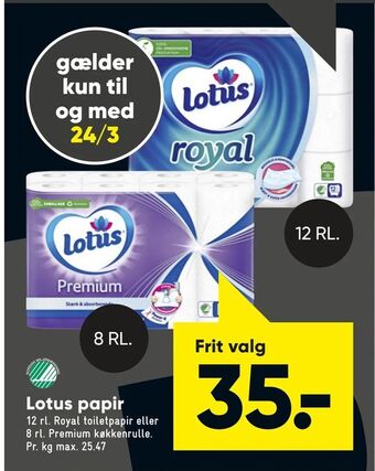 Bilka Lotus papir tilbud