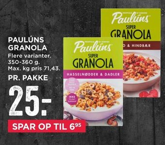 MENY Paulúns granola tilbud