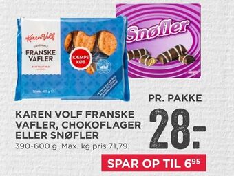 MENY Karen volf franske vafler, chokoflager eller snøfler tilbud