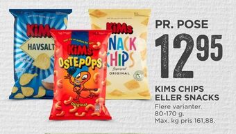 MENY Kims chips eller snacks tilbud