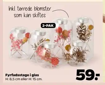 Fyrfadsstage i glas