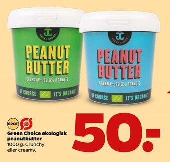 Netto Green Choice økologisk peanutbutter tilbud
