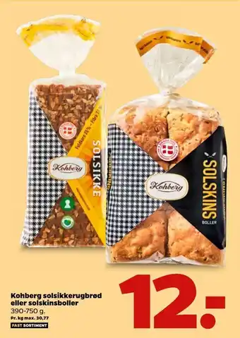 Netto Kohberg solsikkerugbrød eller solskinsboller tilbud