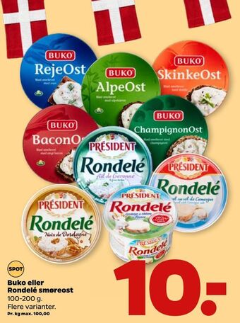 Netto Buko eller Rondelé smøreost tilbud