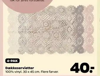 Netto 4-PAK Dækkeservietter tilbud