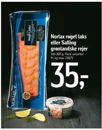 Føtex Norlax røget laks eller Salling grønlandske rejer tilbud
