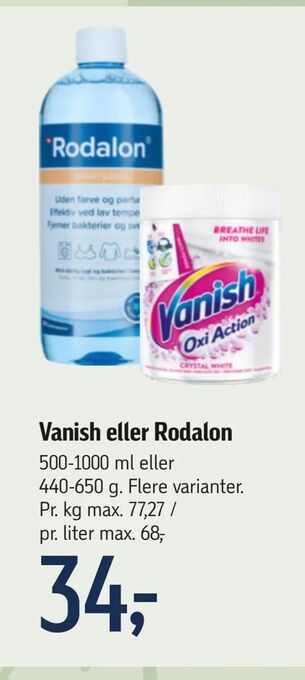 Føtex Vanish eller Rodalon tilbud