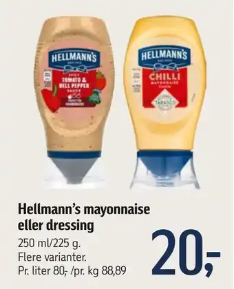 Føtex Hellmann's mayonnaise eller dressing tilbud