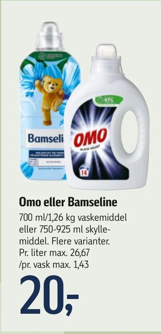 Føtex Omo eller Bamseline tilbud