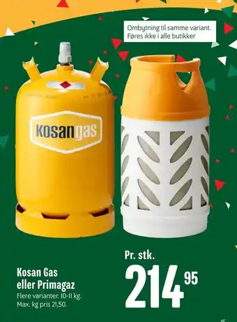 Min Købmand Kosan Gas eller Primagaz tilbud