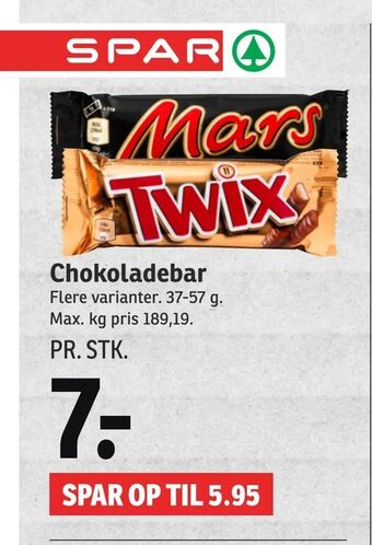 SPAR Chokoladebar tilbud