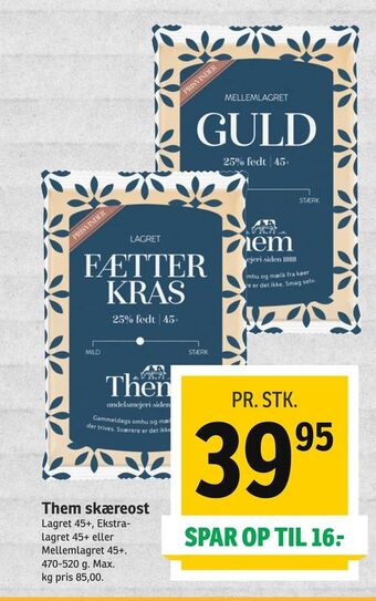 SPAR Them skæreost tilbud