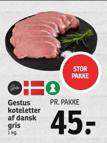 SPAR Gestus koteletter af dansk gris tilbud
