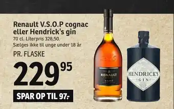 Renault V.S.O.P cognac eller Hendrick's gin