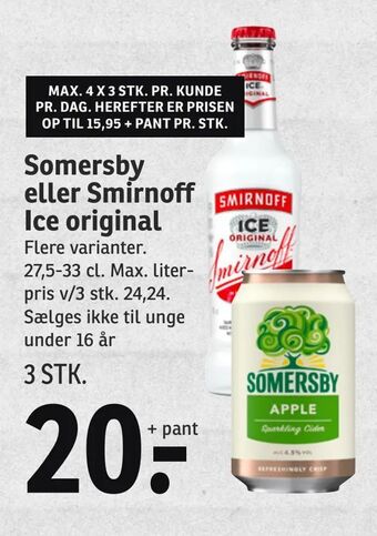 SPAR Somersby eller Smirnoff Ice original tilbud