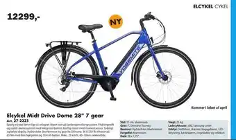 Biltema Elcykel Midt Drive Dome 28" 7 gear tilbud
