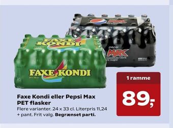 Dagli'Brugsen Faxe Kondi eller Pepsi Max PET flasker tilbud