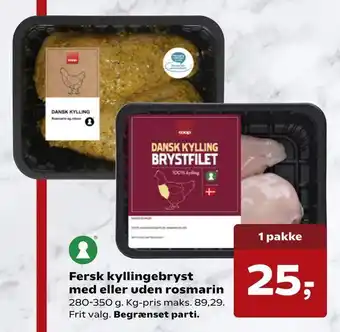 Dagli'Brugsen Fersk kyllingebryst med eller uden rosmarin tilbud