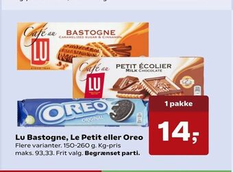 Dagli'Brugsen Lu Bastogne, Le Petit eller Oreo tilbud