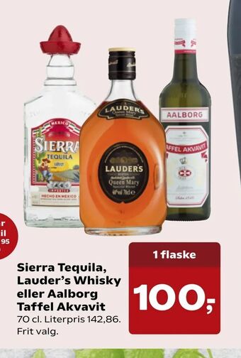 Sierra Tequila, Lauder's Whisky eller Aalborg Taffel Akvavit