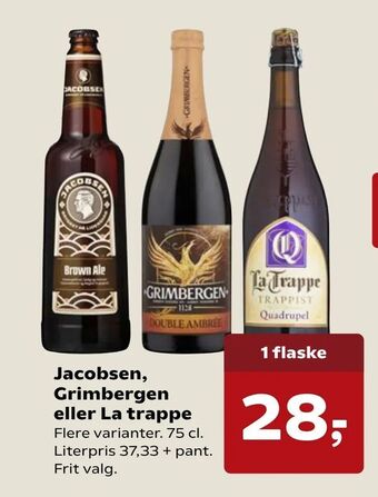 Kvickly Jacobsen, Grimbergen eller La trappe tilbud