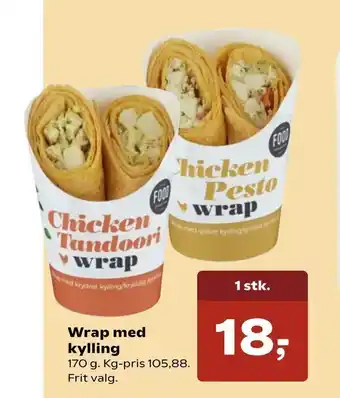 Kvickly Wrap med kylling tilbud