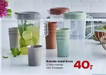 Kvickly Kande med krus tilbud