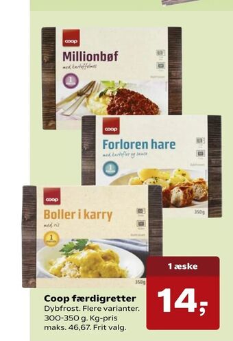 Kvickly Coop færdigretter tilbud