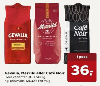 Kvickly Gevalia, Merrild eller Café Noir tilbud