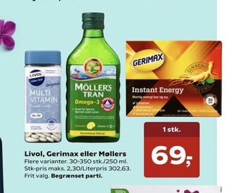 Kvickly Livol, Gerimax eller Møllers tilbud