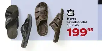 Kvickly Herre skindsandal tilbud